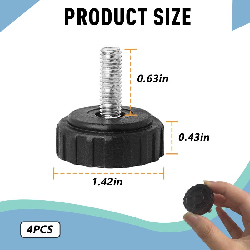 Kamrexi 4 PCS Gimbal Bracket Knobs for Lowrance 000-10467-001, Compatibility with HDSGen2T/Elite7, Simrad NSS/NSSevo2, B&G Zeus2, Quick and Easy to Use, Black - Image 3